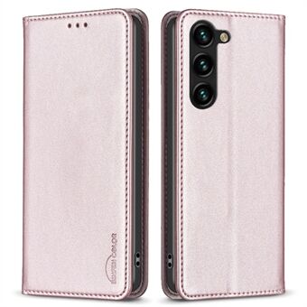 BINFEN COLOR BF18 til Samsung Galaxy S23 PU lædertelefontaske Kortpladser Stand Folio Flip Cover
