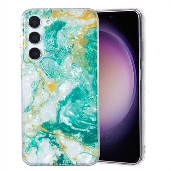 Til Samsung Galaxy S23 Fleksibel TPU IMD-telefoncover Marmor Flower Shell Pattern Cover