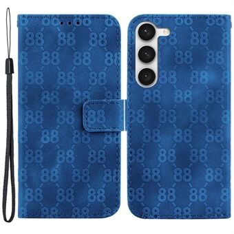 Til Samsung Galaxy S23 Double 8-Shape Imprint Telefon Læder Taske Pung Stand Cover med rem