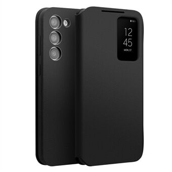 QIALINO View Window Phone Case til Samsung Galaxy S23 Smart Auto Wake Up / Sleep Ægte ko læder + TPU Phone Case