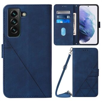 YB Imprinting Series-2 til Samsung Galaxy S23+ Business PU læder Stand tegnebog etui Imprinted Lines Telefoncover med skulderrem