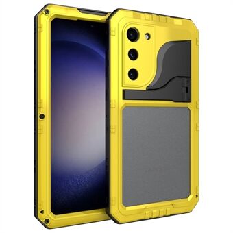 Til Samsung Galaxy S23+ IP68 Vandtæt Metal + Silikone Telefon Case Full Cover Støvtæt Kickstand Cover med skærmbeskytter