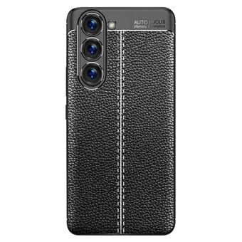 Litchi Texture skridsikkert telefoncover til Samsung Galaxy S23+, stødsikkert blødt TPU beskyttende etui