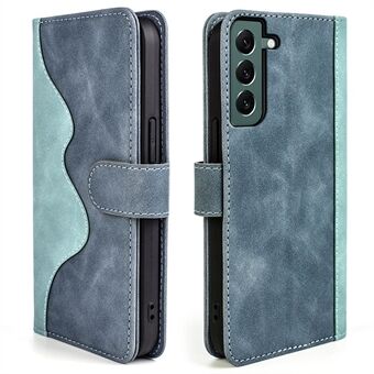 Til Samsung Galaxy S23+ farvesplejsning PU læder telefontaske Folio Flip Fuld beskyttelsescover med Stand tegnebog