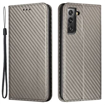 Til Samsung Galaxy S23+ Carbon Fiber Texture PU Læder Stand Wallet Case Fuld beskyttelse Automatisk lukning magnetisk telefoncover