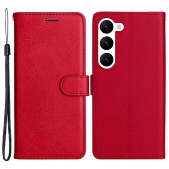 KT Leather Series-2 til Samsung Galaxy S23+ Understøttende Stand tegnebogsdesign ensfarvet PU-lædertelefontaske Magnetisk telefonskal med rem