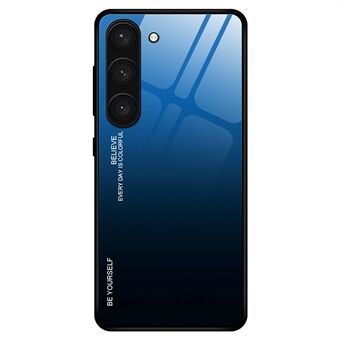 Gradient Color Design Stødsikkert etui til Samsung Galaxy S23+ Telefonetui i hærdet glas Hårdt PC Blødt TPU Anti-drop cover