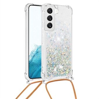 YB Quicksand Series-4 til Samsung Galaxy S23+ Clear Sparkle Moving Quicksand-etui Blødt TPU-beskyttende telefoncover med snor