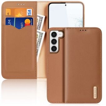 DUX DUCIS Hivo Series Shockproof Cover til Samsung Galaxy S23+ Wallet Phone Case RFID Blocking ægte læder Folio Flip Cover Stand