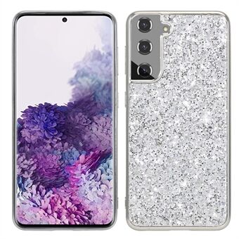 Til Samsung Galaxy S23+ Stødabsorberende Shiny glitter pailletter Telefoncover Galvanisering TPU-ramme hårdt pc-bagcover