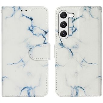Anti-ridse telefoncover til Samsung Galaxy S23+ marmormønsterudskrivning PU læder Flip Wallet Case Stand