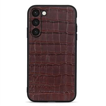 Til Samsung Galaxy S23+ Anti-ridse Crocodile Texture Phone Case Ægte lædercoated TPU bagcover
