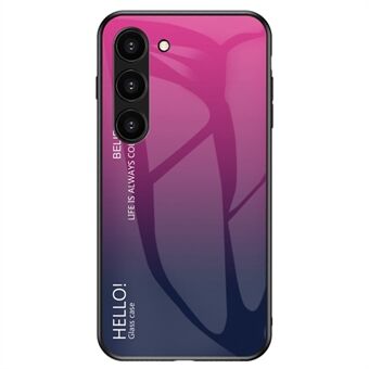 Til Samsung Galaxy S23+ Gradient Farve Stødsikker telefontaske Hærdet glas Hård PC Blød TPU Anti-drop Hybrid Cover