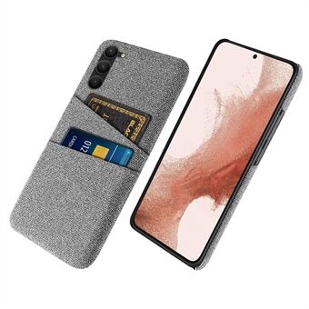 Til Samsung Galaxy S23+ Cloth Texture Phone Case Dual Card Slots Hard PC Phone Bagcover