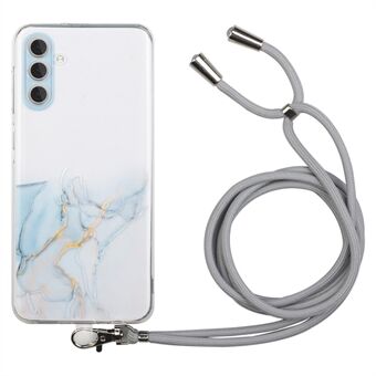 Telefoncover til Samsung Galaxy S23+, marmormønster prægning TPU-beskytter mobiltelefonskal med snor