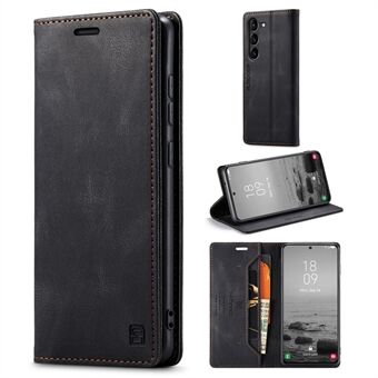 AUTSPACE A01-serien til Samsung Galaxy S23+ RFID-blokerende mobiltelefon- Stand Stativ tegnebog Retro tekstur Stødsikkert PU-læder, mat telefoncover