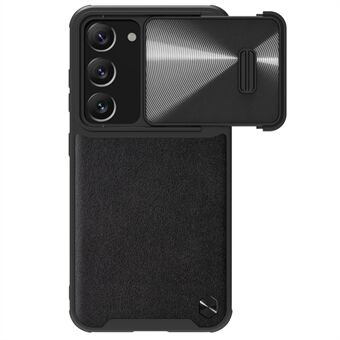 NILLKIN Telefoncover til Samsung Galaxy S23+, Slide Camera Protection PU Læder + PC + TPU telefoncover - Sort