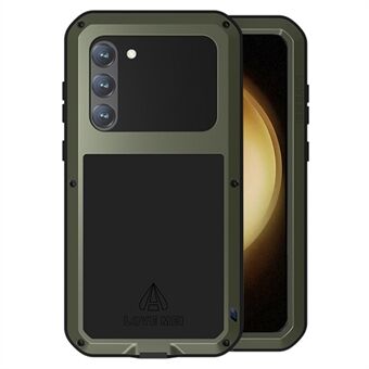 Love MEI til Samsung Galaxy S23+ Stødsikkert telefoncover Silikone + Metal Drop-sikker smartphonecover med hærdet glasfilm