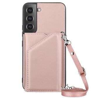 YB-1 Series Skin-touch telefoncover til Samsung Galaxy S23+ kortholder Kickstand PU læder telefon taske Skuldertaske