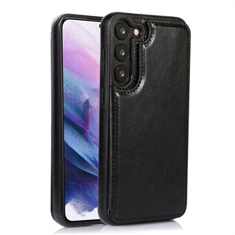 Til Samsung Galaxy S23+ Crazy Horse Texture Kortholder Kickstand Bagcover Lædercoated TPU telefoncover