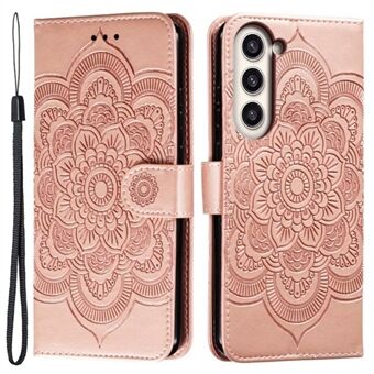 Til Samsung Galaxy S23+ Imprinting Mandala Flower Phone Cover Flip PU Læder Stand Beskyttelsesetui