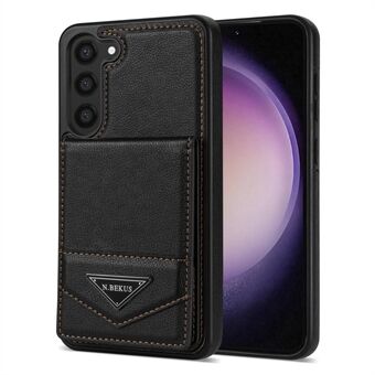 N.BEKUS Til Samsung Galaxy S23+ Kickstand Cover RFID-blokeringskortholder PU-læderbelagt TPU-telefoncover