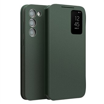 QIALINO Auto Wake / Sleep Phone Case til Samsung Galaxy S23+ kortplads Ægte ko læder + TPU telefon cover
