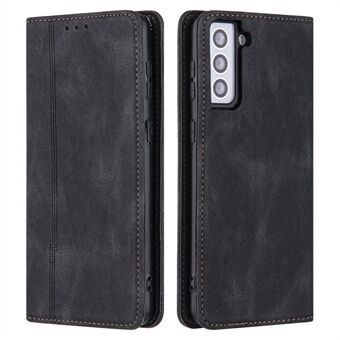 Lines Imprinted Wallet Phone Stand Case til Samsung Galaxy S23+ PU Læder Skin-touch telefoncover