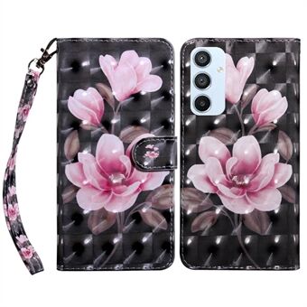 Til Samsung Galaxy A54 5G Flip Phone Case, Anti-fall PU læder 3D mønster udskrivning Telefon Cover Stand Pung med rem