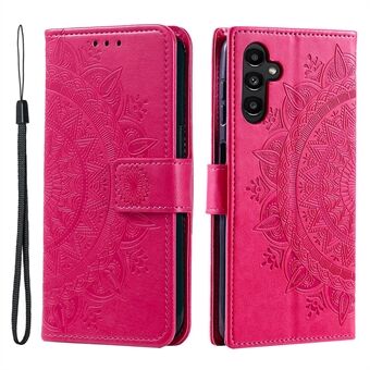Til Samsung Galaxy A54 5G påtrykt Mandala Flower Folde Stand Case PU Læder Pung Magnetic Flip Telefoncover med rem
