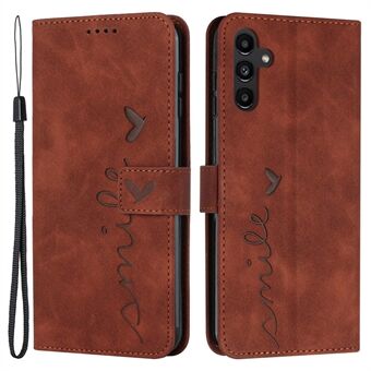 Til Samsung Galaxy A54 5G Magnetic Flip Folio PU læder pung telefon etui påtrykt hjerteform hud-touch følelse Stand cover med rem