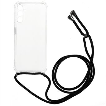 Til Samsung Galaxy A54 5G telefonbagcover HD Clear Four Corner stødabsorberende blødt TPU etui med snor