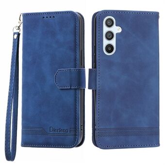 DIERFENG DF-03 Mobiltelefon Læder Taske til Samsung Galaxy A54 5G, Lines Imprinted Stand Wallet Phone Cover