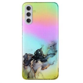 Til Samsung Galaxy A54 5G marmormønster farverigt laserpræget cover Anti-ridse blødt TPU telefoncover