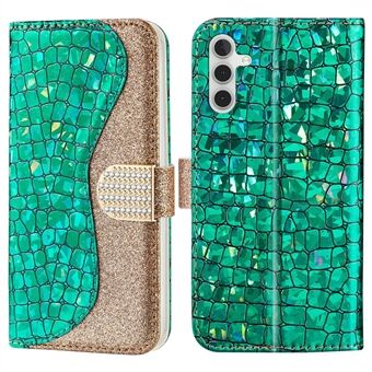 Til Samsung Galaxy A54 5G tegnebog PU-læderetui Glitter Splejsning Crocodile Texture Stand Telefoncover