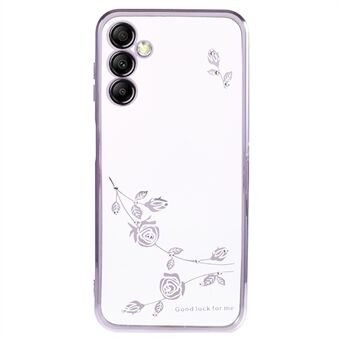 Til Samsung Galaxy A54 5G galvanisering med blomstermønster TPU-cover Rhinestone Decor Anti-drop telefoncover
