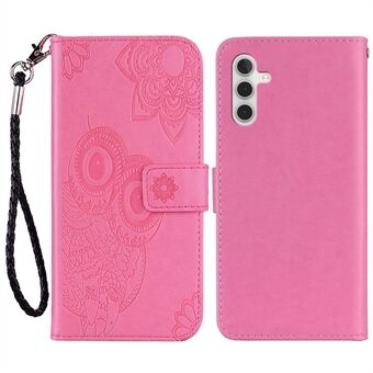 Til Samsung Galaxy A54 5G Stand Pung Telefon Lædercover Imprinted Owl Flower Cell Phone Case