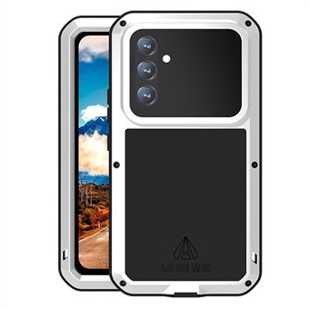 Love MEI til Samsung Galaxy A54 5G metal + silikone telefontaske med fuld kropsbeskyttelse med hærdet glasfilm