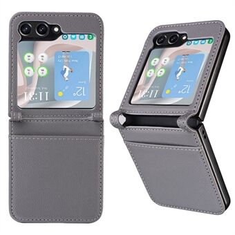 Til Samsung Galaxy Z Flip5 5G Litchi Texture One-piece telefonetui PU læder + PC Card Slot Cover