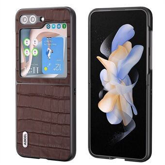 ABEEL til Samsung Galaxy Z Flip5 5G okselæder + pc-telefonetui Crocodile Texture Slim Cover