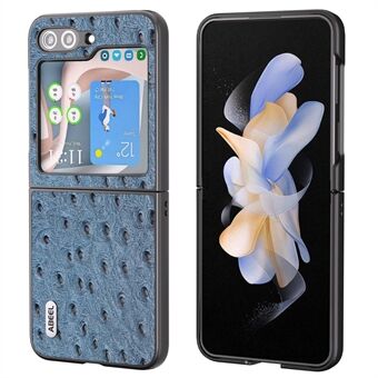 ABEEL Til Samsung Galaxy Z Flip5 5G Struds Tekstur Foldeligt telefontaske Ægte ko læder hård pc-skal