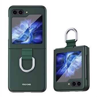 Til Samsung Galaxy Z Flip5 5G Hard PC Telefon Case Bånd Metal Ring Holder Anti-ridse Telefon Cover