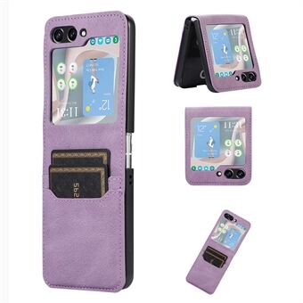 Til Samsung Galaxy Z Flip5 5G Card Slot Telefon Case Stødsikker PU Læder PC Telefon Cover
