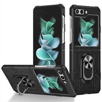 Til Samsung Galaxy Z Flip5 5G PC Shockproof Cover Ring Kickstand Telefon Case Support Magnetisk bilmontering