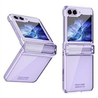 Til Samsung Galaxy Z Flip5 5G stødsikkert hårdt pc-cover Elektroplettering Telefon Beskyttelsesetui Indbygget glasfilm