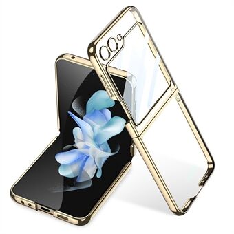 GKK til Samsung Galaxy Z Flip5 5G foldetelefoncover Shell galvanisering af plastiktelefonetui med hærdet glas skærmfilm
