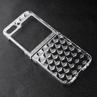 Til Samsung Galaxy Z Flip5 5G Diamond Texture Clear Case Hard PC Shockproof Phone Cover