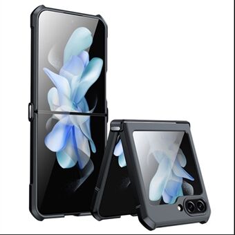 XUNDD til Samsung Galaxy Z Flip5 5G Akryl+TPU telefonetui med bagside af hærdet glasfilm - sort