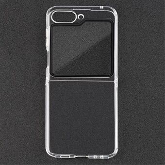 Til Samsung Galaxy Z Flip5 5G Foldetelefon PC-cover Transparent hårdt beskyttelsescover med skærmbeskytter bagpå