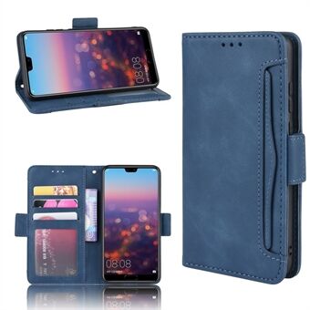 Læder Wallet Stand Telefon Cover med flere kortspor Beskyttende skal til Huawei P20
